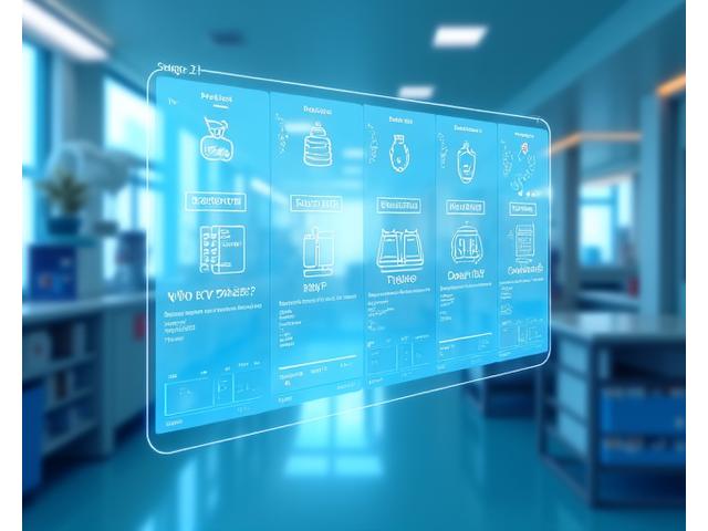 Interface de formulaire intelligent avec des icônes de plusieurs étapes pour la qualification de projet médical.