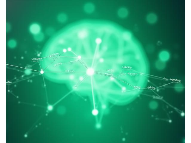 Schéma de réseau neuronal abstrait avec des extraits de texte médical, symbolisant l'analyse linguistique.