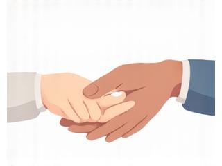 Illustration de mains tenant une main âgée, symbolisant le soutien